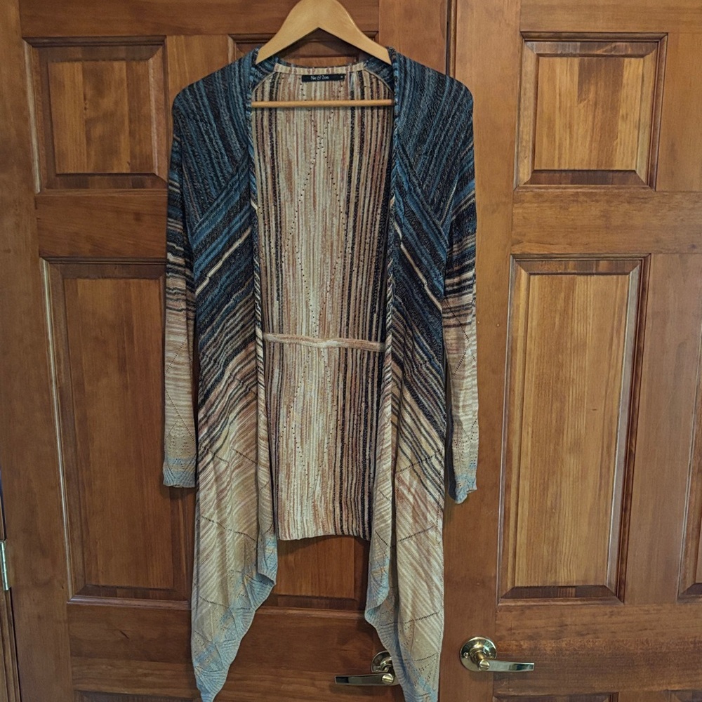 NIC+ZOE Blue and Beige Gradient Cardigan